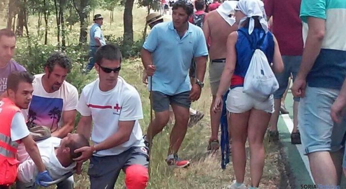 Caída de un caballista en La Saca