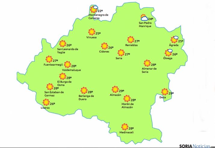 El mapa para este miércoles./eltiempo.es