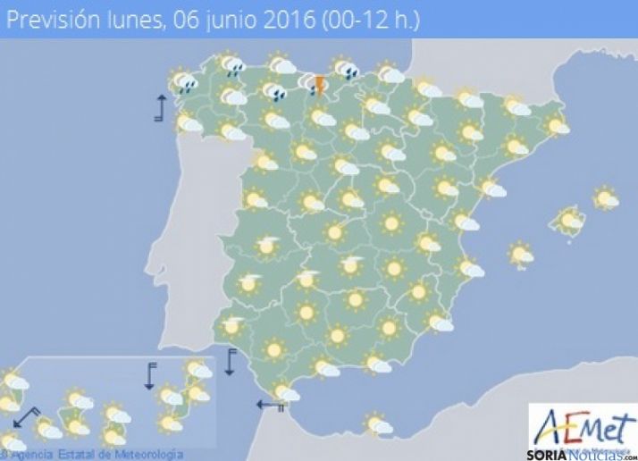 Temperaturas máximas entre 24 y 28 grados este lunes