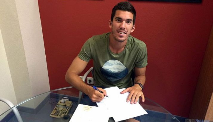 Gutiérrez, en las oficinas del Numancia./CDN