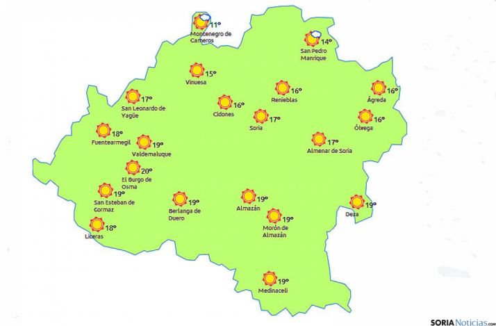 El mapa para hoy./eltiempo.es