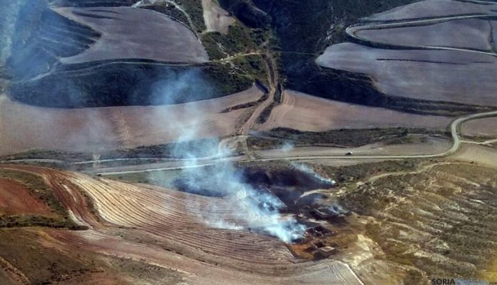 Vista aérea del incendio./Jta.