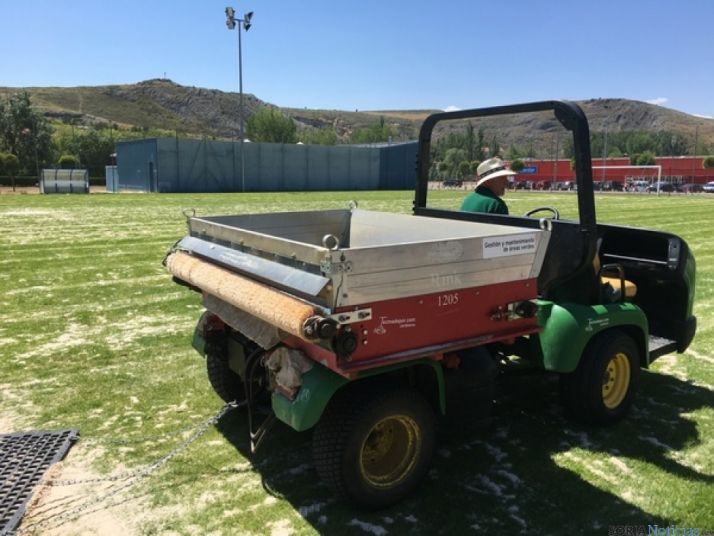 Tratamientos en el césped. /Ayto.