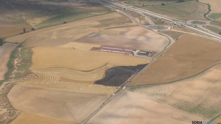 Una de las áreas calcinadas este lunes.