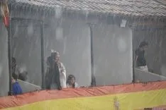 La lluvia presente en las fiestas de El Burgo. AG