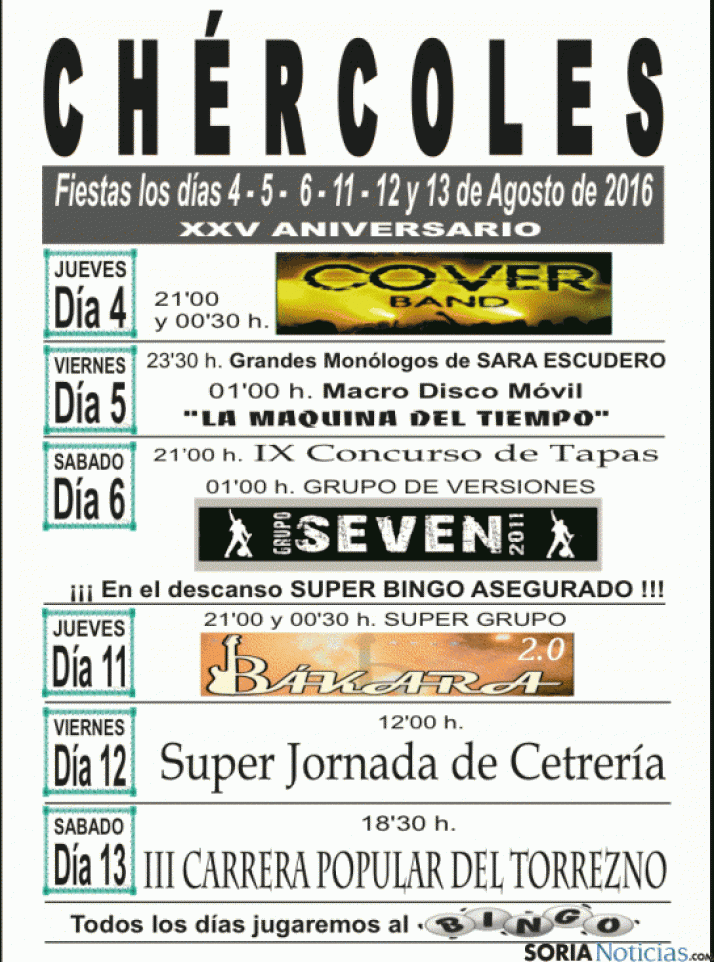 XXV Semana Cultural de Chércoles, Soria.