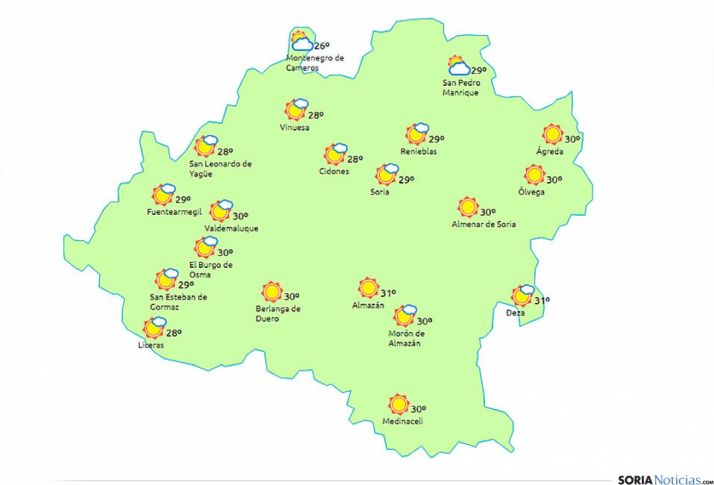 El tiempo en Soria. / www.tiempo.es.
