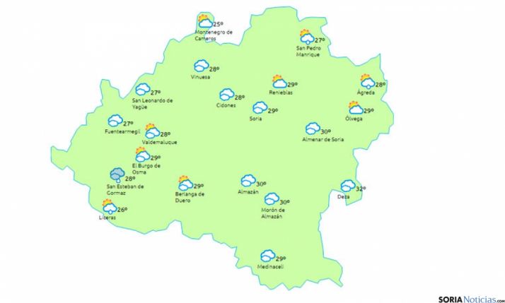 Predicción del tiempo para el miércoles 17 de agosto. / www.eltiempo.es.