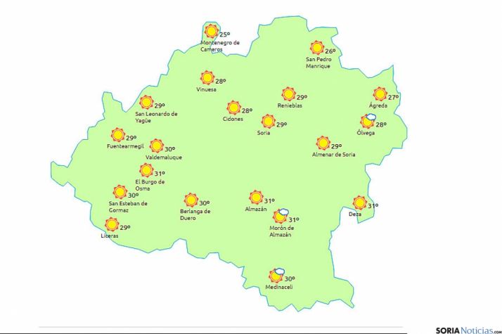 El tiempo en Soria. / www.tiempo.es.