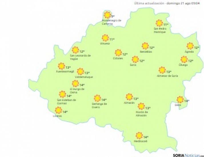 Máxima entre 26 y 30 grados este domingo
