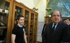 Imagen de la visita de Herrera este martes a Soria. / SN