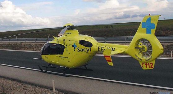 Un helicóptero destinado al transporte aéreo sanitario en Castilla y León. / Jta.