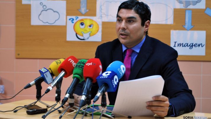 Óscar Abellón, de Escolapios, este miércoles en rueda de prensa. / SN