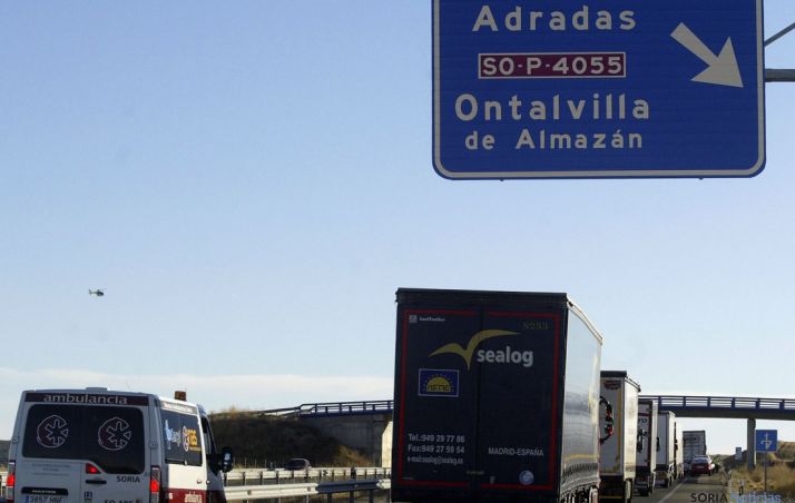 La A-15 esta tarde en sentido Madrid. / SN