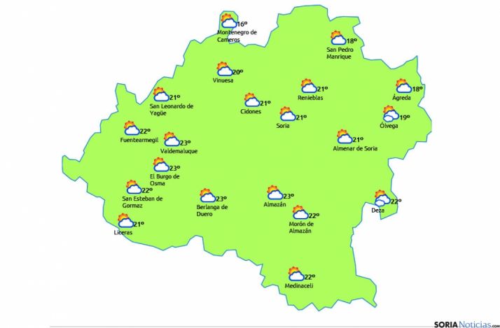 Las previsiones para hoy lunes./eltiempo.es