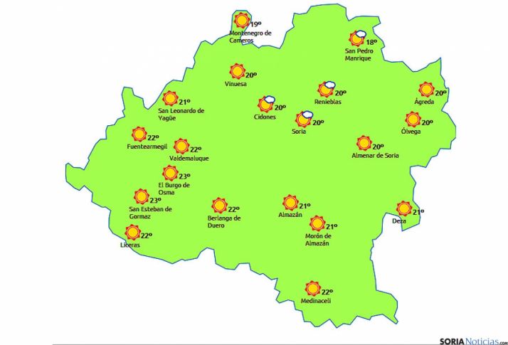 Previsiones para este miércoles./eltiempo.es