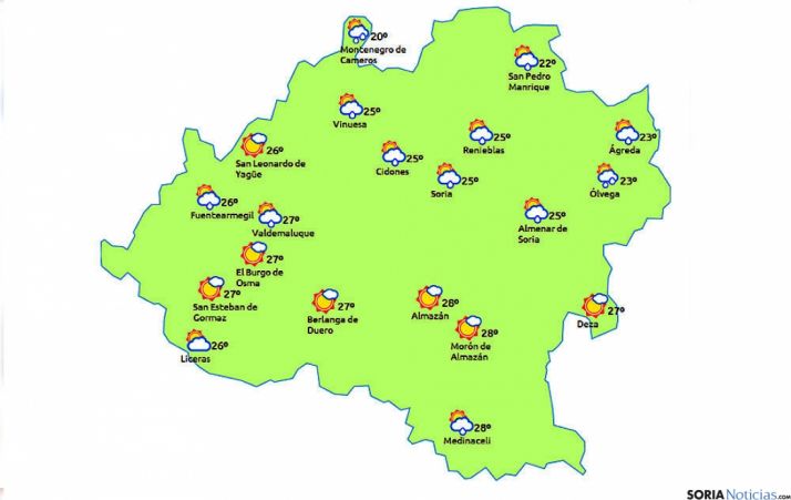 Previsiones para este viernes./eltiempo.es