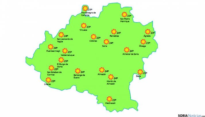 Previsiones para este jueves./ www.eltiempo.es.