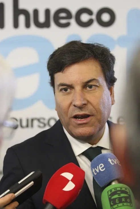 Un momento de la visita del consejero de empleo a Soria este viernes. / SN
