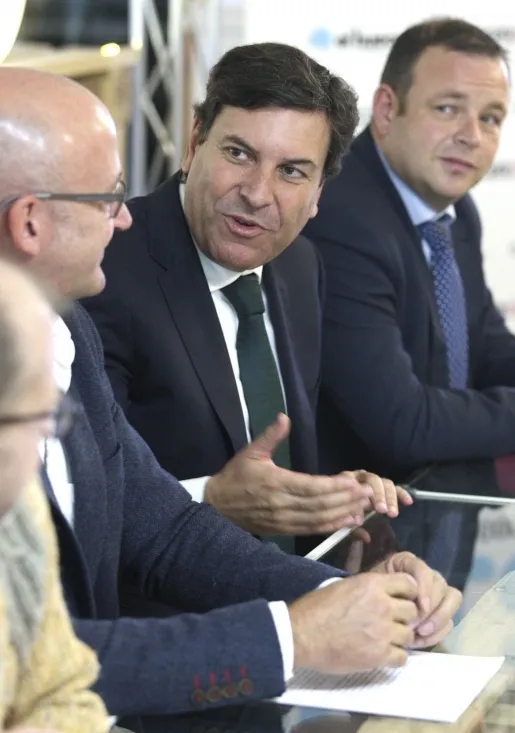 Un momento de la visita del consejero de empleo a Soria este viernes. / SN