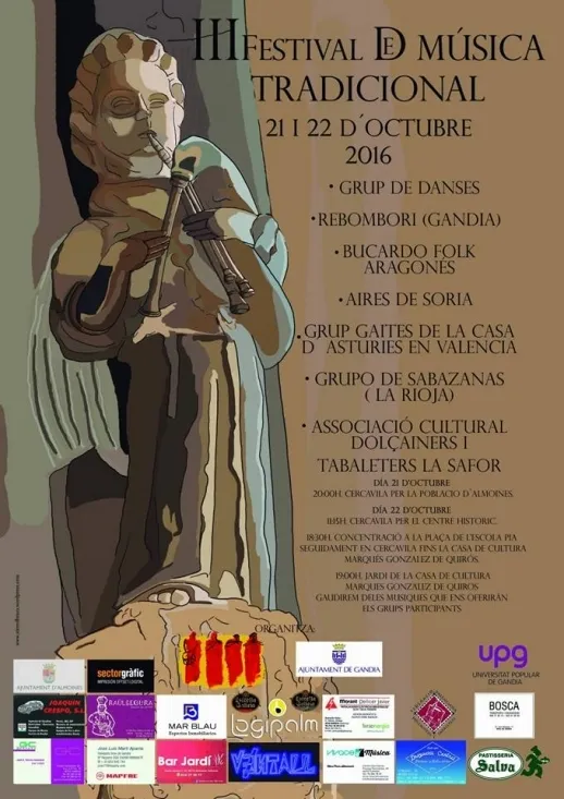 Cartel del III Festival de Música Tradicional de Gandía.