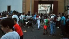 Imagen del encierro con carretones./SN
