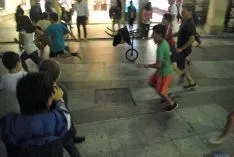 Imagen del encierro con carretones./SN