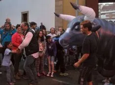 Imagen del encierro con carretones./SN