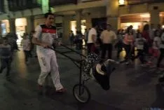 Imagen del encierro con carretones./SN