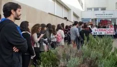 Una imagen de la concentración este miércoles en el Campus./SN