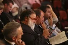 Una imagen de la ceremonia de hermanamiento este martes en el Palacio de La Audiencia. / SN