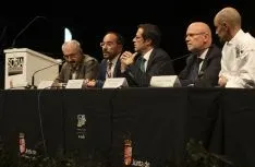 Una imagen de la ceremonia de hermanamiento este martes en el Palacio de La Audiencia. / SN