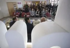 Un momento de la visita del consejero de empleo a Soria este viernes. / SN