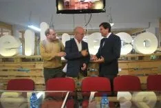 Un momento de la visita del consejero de empleo a Soria este viernes. / SN
