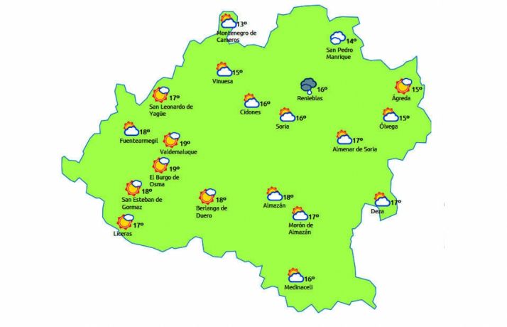 Previsión para este miércoles./eltiempo.es