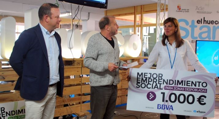 Silla Plana, en la concesión del premio./SN