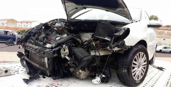 Uno de los vehículos tras el siniestro./SN