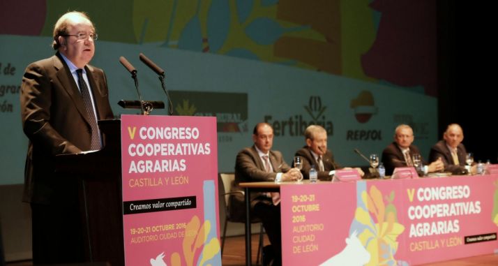 El presidente de la Junta este jueves en León. / Jta.