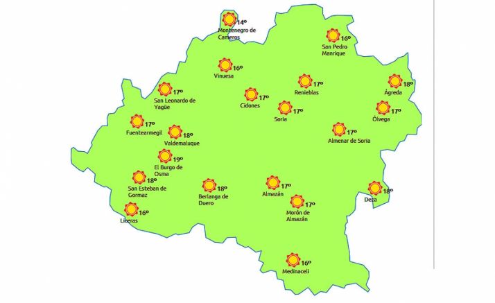 Previsión para este sábado./eltiempo.es