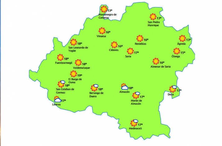 El mapa del tiempo este viernes./eltiempo.es