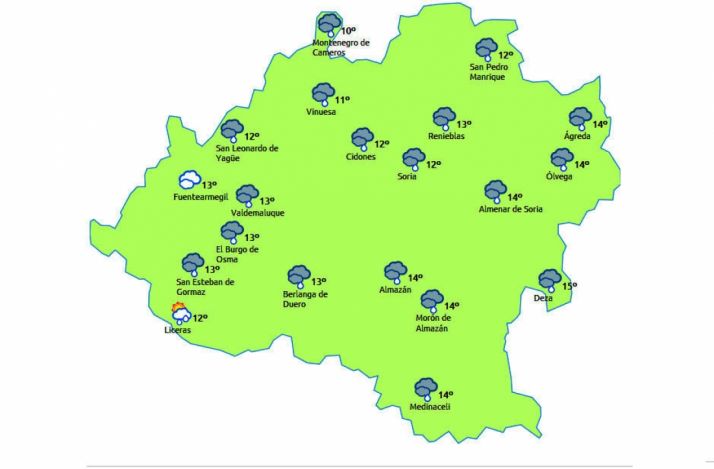 El mapa del tiempo este lunes./eltiempo.es