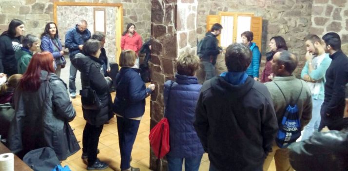 Los asistentes en el molino de almagre.