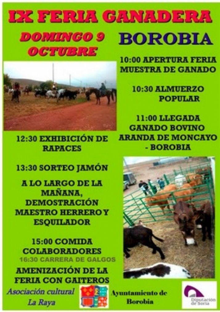 Feria ganadera en Borobia con carrera de galgos