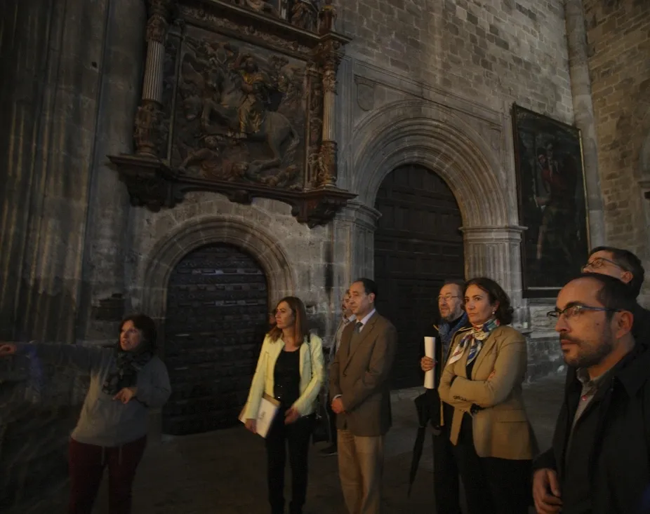 Imagen de la visita de la consejera a Berlanga de Duero este viernes. / SN