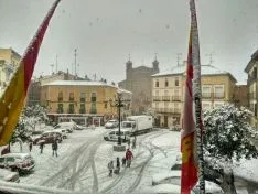 Una imagen de la nevada este miércoles en Ágreda./SN