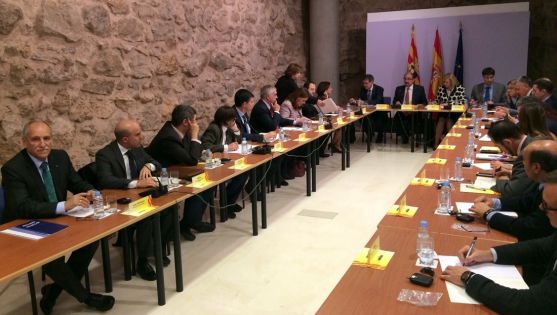 Reunión mantenida con la comisaria europea en Teruel este jueves. / FOES