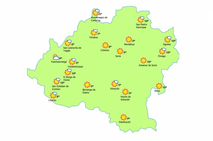 Temperaturas entre 11º y -1ºC./eltiempo.es 