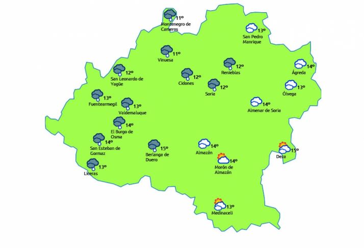 El mapa para este viernes./eltiempo.es