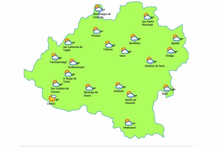 La previsión para este miércoles./eltiempo.es