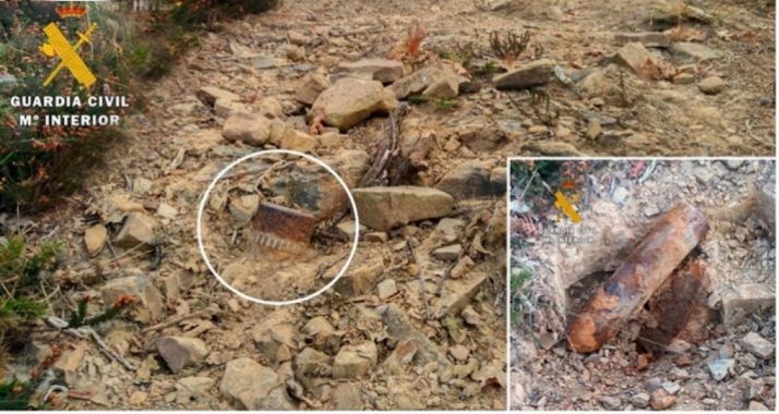 Imagen del proyectil previa a su destrucción.